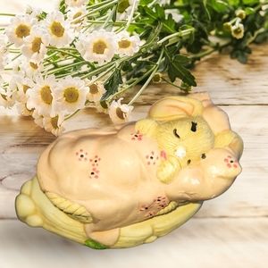 ❤️ Pepiware Bunny Rabbit CHERUB sleeps under pink covers